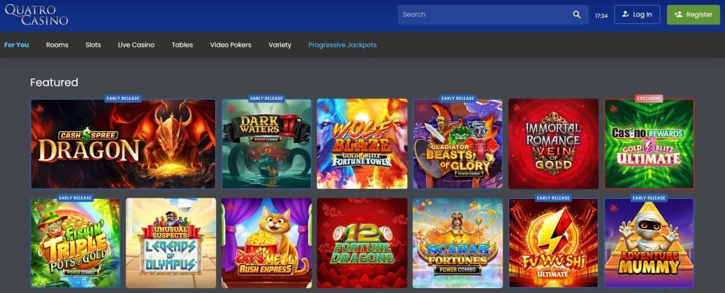 Quatro Casino Canada game suggestions